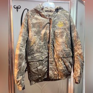 REALTREE MAX-1 XT CAMOUFLAGE HUNTING JACKET HOODED NWOT multi pockets LINED